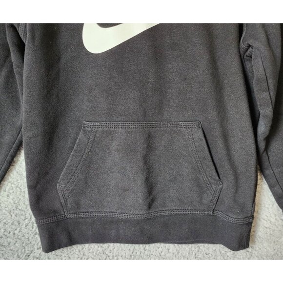 Nike Black Swoosh Logo Kangaroo Pocket Basic Pullover Hoodie Youth Size Large 7 - Picture 5 of 11